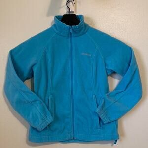 Columbia Blue Fleece Sweater Zip Up Winter Jacket Outdoor